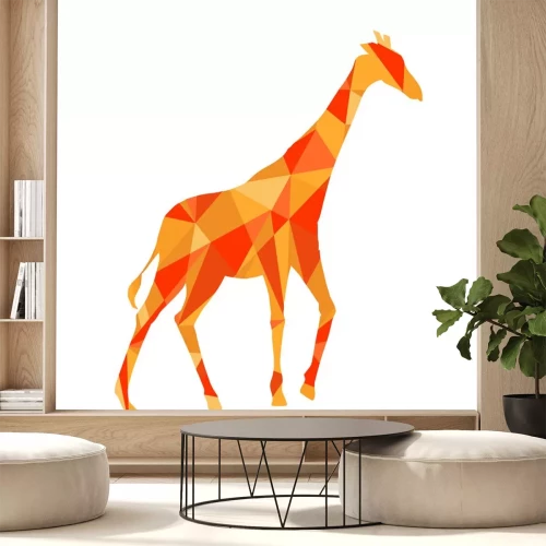 Sticker  Orange, formes, résumé, girafe. Animal isolé