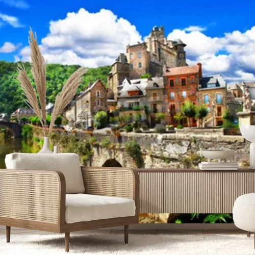 Papier peint  Château ancien en France