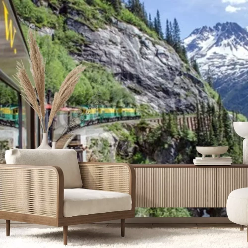 Papier peint  Train sur une pente raide en Alaska