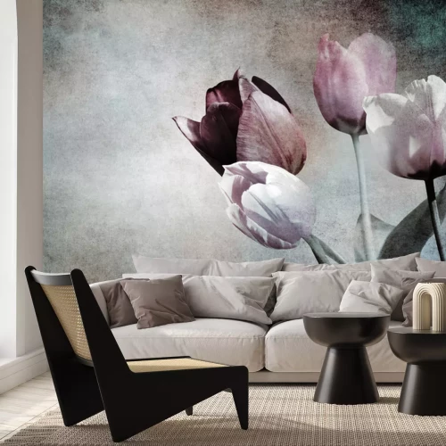 Papier peint  Tulipes dans un style vintage
