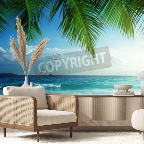 Papier peint  Tropiques et vagues en mer