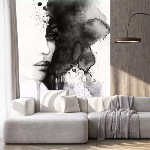 Papier peint  Portrait d'une jeune fille dans un style abstrait