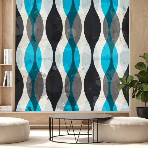 Papier peint  Motif vintage bleu