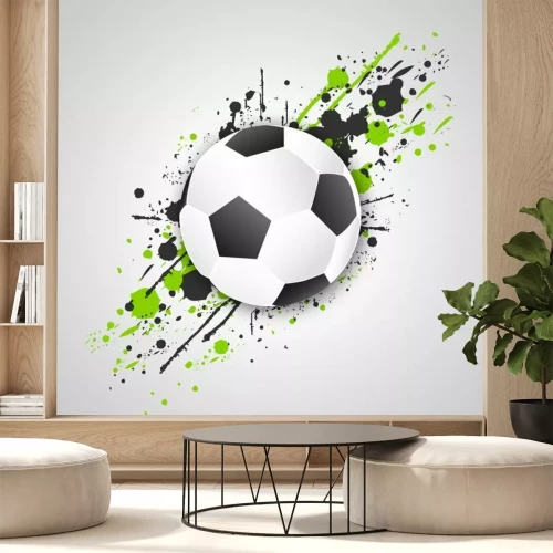 Papier peint  Football sur taches vert et noir