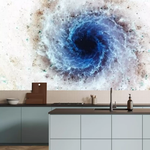Papier peint  Galaxie spirale dans les tons bleu et marron