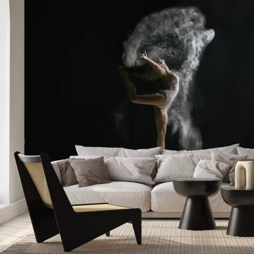 Papier peint  Ballerine dansante sur fond noir