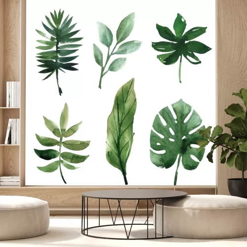 Sticker  Aquarelle feuilles tropicales