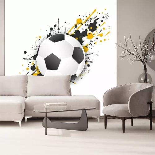 Papier peint  Football sur les taches jaune et noir