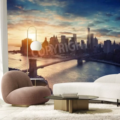 Papier peint  Coucher de soleil derrière Manhattan