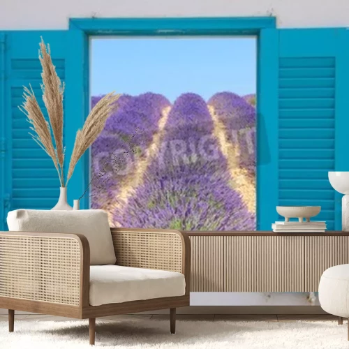 Papier peint  Vue sur un champ de lavande