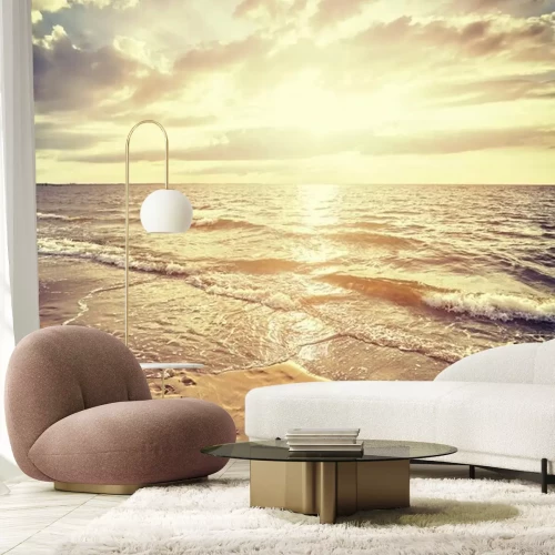 Papier peint  La plage rétro et la mer