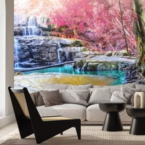 Papier peint  Chute d'eau rocheuse en Thaïlande