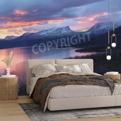 Papier peint  Coucher de soleil en Suède