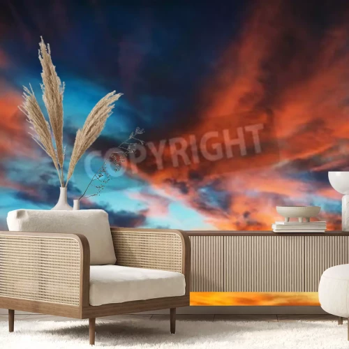 Papier peint  Nuages illuminés par le lever du soleil