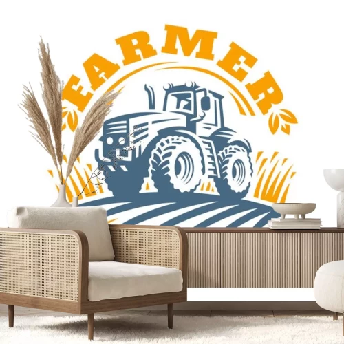 Sticker  Tracteur, logo, Illustration, emblem, conception