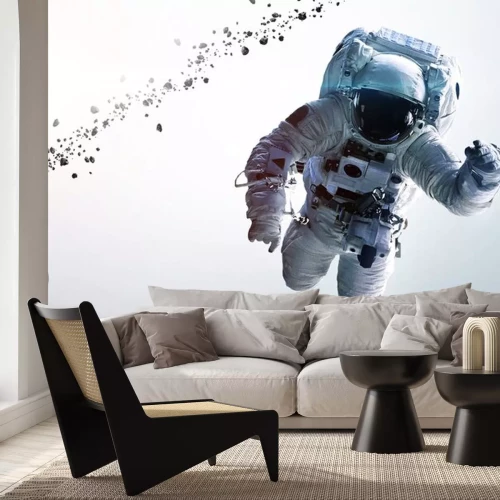 Sticker  Astronaute en combinaison spatiale fond blanc