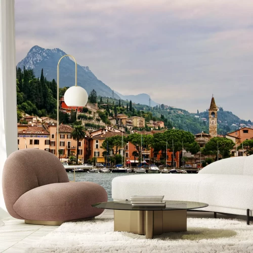 Papier peint  Panorama ville sur la côte