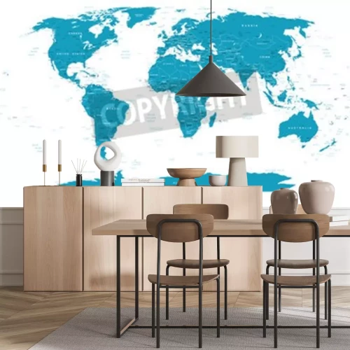Papier peint  Carte du monde avec repères de localisation
