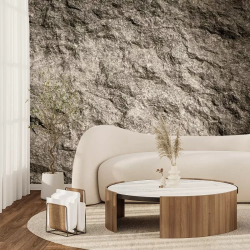 Papier peint  Mur de pierre beige