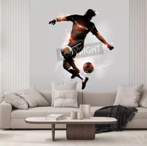 Papier peint  Joueur de foot rayons de lumière