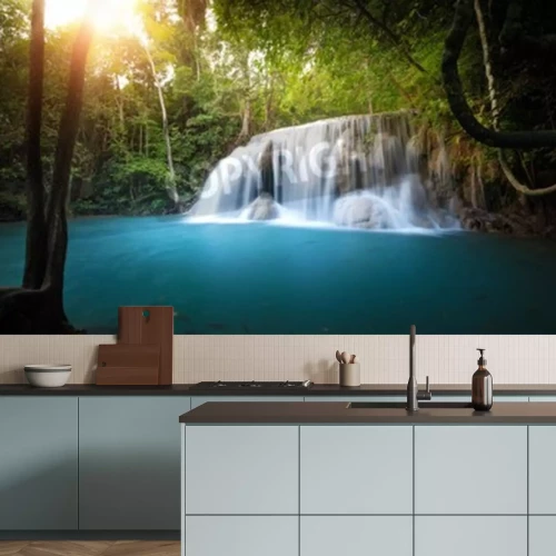 Papier peint  Tropiques et nature près d'une chute d'eau