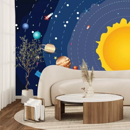 Papier peint  Dessin du système solaire pour enfants