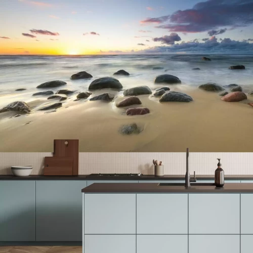 Papier peint  Plage avec des rochers