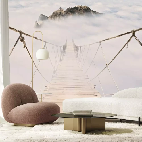 Papier peint  Corde, pont, bois, planches, ciel