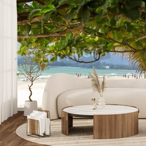 Papier peint  Les touristes de la plage et la mer