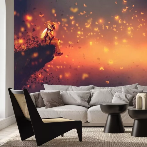 Papier peint  Astronaute entouré de lucarnes