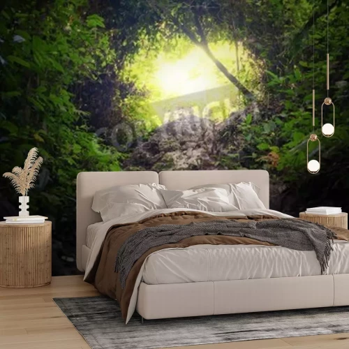 Papier peint  Tunnel de jungle avec des plantes