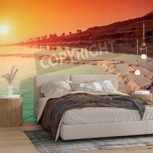 Papier peint  Coucher de soleil à la mer Morte