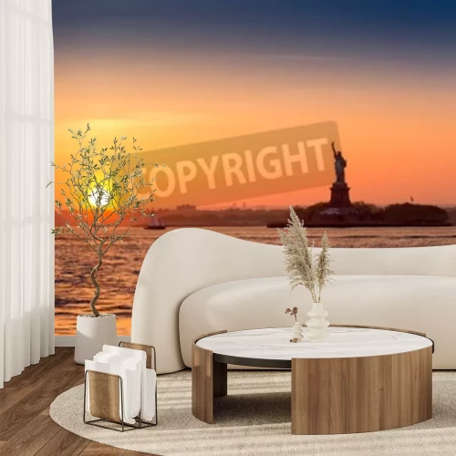 Papier peint  Coucher de soleil à la Statue de la Liberté
