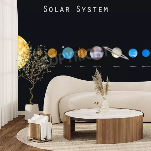 Papier peint  Illustration du système solaire pour enfants