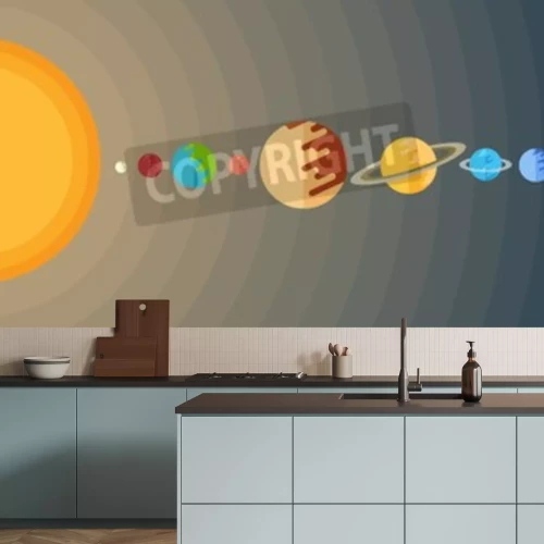 Papier peint  Système solaire avec cercles