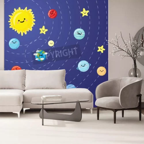 Papier peint  Dessin du système solaire de l'enfant
