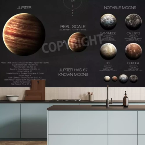 Papier peint  Jupiter sur une échelle réelle