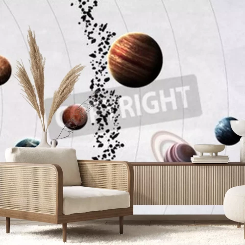 Papier peint  Planètes et orbites du système solaire