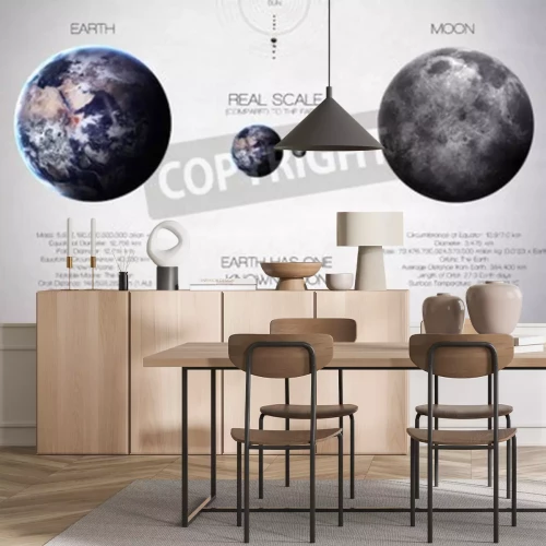 Papier peint  La Terre et la Lune