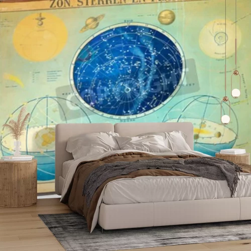 Papier peint  Le système solaire, les étoiles, la Terre