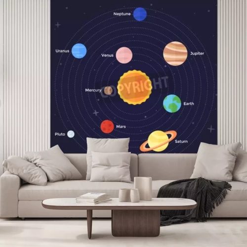 Papier peint  Système solaire de conte de fées