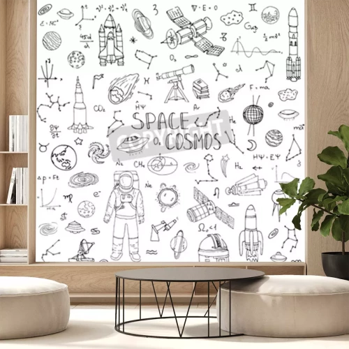 Papier peint  Illustration cosmique à peindre