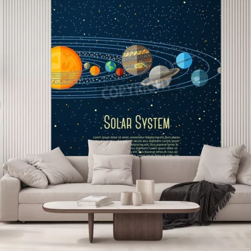 Papier peint  Système solaire, étoiles, planètes