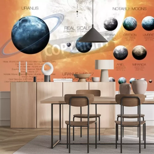 Papier peint  Infographie sur le système solaire