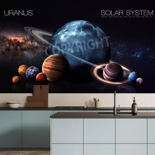 Papier peint  Graphique avec le système solaire