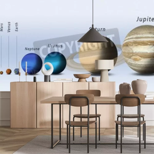 Papier peint  Système solaire par taille