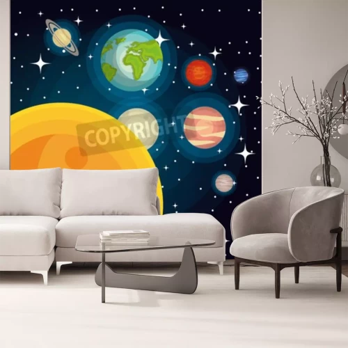 Papier peint  Motif du système solaire