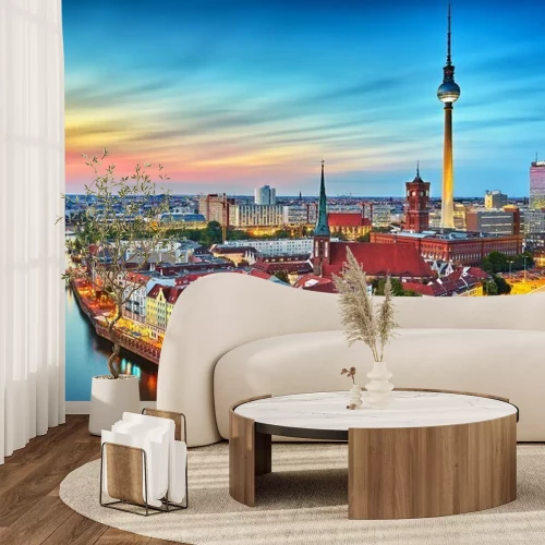 Papier peint  Skyline Berlin au coucher du soleil