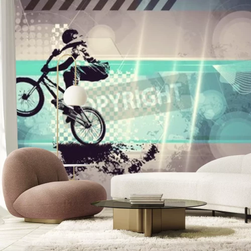 Papier peint  Vélo VMX sur fond gris