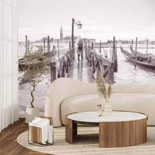 Papier peint  Venise dans des tons sépia